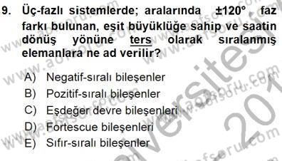 Güç Sistemleri Analizi Dersi Ara Sınavı Deneme Sınav Soruları 9. Soru