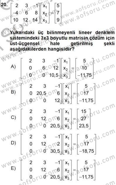 Güç Sistemleri Analizi Dersi 2015 - 2016 Yılı (Final) Dönem Sonu Sınav Soruları 20. Soru