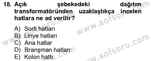 Elektrik Enerjisi İletimi ve Dağıtımı Dersi 2012 - 2013 Yılı (Vize) Ara Sınav Soruları 18. Soru