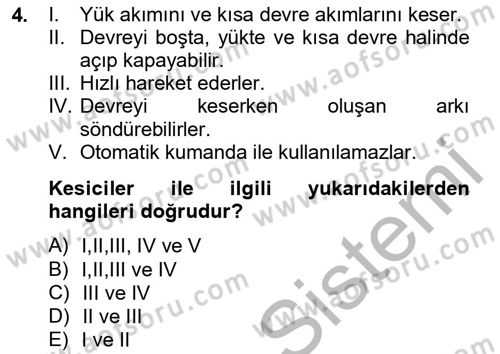 Elektrik Enerjisi İletimi ve Dağıtımı Dersi 2012 - 2013 Yılı (Vize) Ara Sınav Soruları 4. Soru