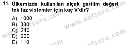 Elektrik Enerjisi İletimi ve Dağıtımı Dersi 2012 - 2013 Yılı (Final) Dönem Sonu Sınav Soruları 11. Soru