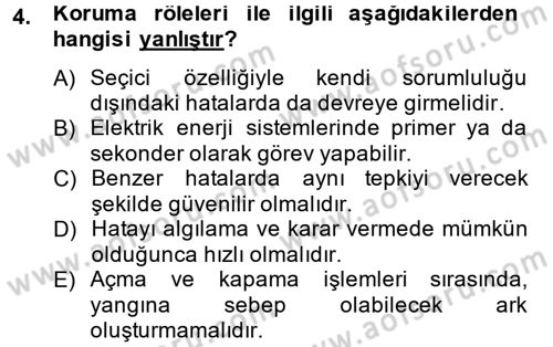 Elektrik Enerjisi İletimi ve Dağıtımı Dersi 2012 - 2013 Yılı (Final) Dönem Sonu Sınav Soruları 4. Soru