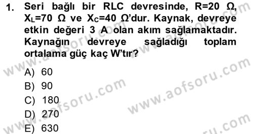 Elektrik Enerjisi İletimi ve Dağıtımı Dersi 2013 - 2014 Yılı (Vize) Ara Sınav Soruları 1. Soru