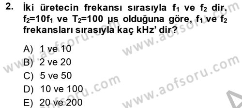 Elektrik Enerjisi İletimi ve Dağıtımı Dersi 2013 - 2014 Yılı (Vize) Ara Sınav Soruları 2. Soru