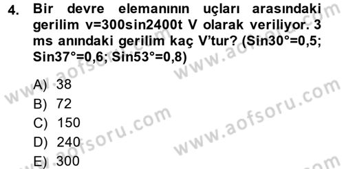 Elektrik Enerjisi İletimi ve Dağıtımı Dersi 2013 - 2014 Yılı (Vize) Ara Sınav Soruları 4. Soru