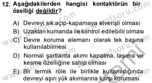 Elektrik Enerjisi İletimi ve Dağıtımı Dersi 2014 - 2015 Yılı (Vize) Ara Sınav Soruları 12. Soru