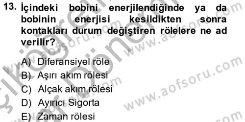 Elektrik Enerjisi İletimi ve Dağıtımı Dersi 2014 - 2015 Yılı (Vize) Ara Sınav Soruları 13. Soru