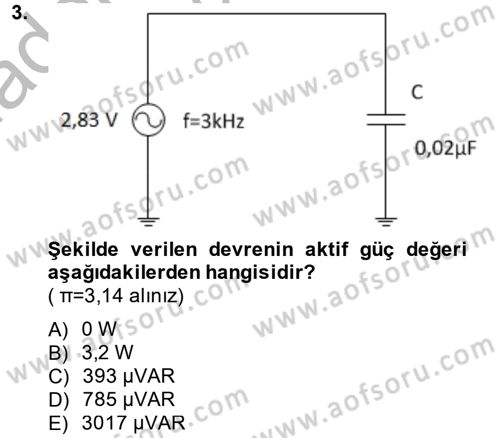 Elektrik Enerjisi İletimi ve Dağıtımı Dersi 2014 - 2015 Yılı (Vize) Ara Sınav Soruları 3. Soru