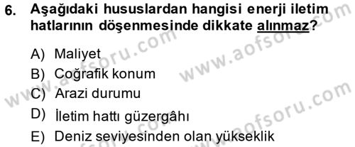 Elektrik Enerjisi İletimi ve Dağıtımı Dersi 2014 - 2015 Yılı (Vize) Ara Sınav Soruları 6. Soru