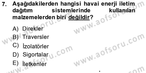 Elektrik Enerjisi İletimi ve Dağıtımı Dersi 2014 - 2015 Yılı (Vize) Ara Sınav Soruları 7. Soru