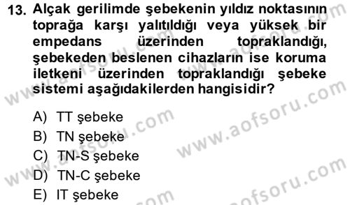 Elektrik Enerjisi İletimi ve Dağıtımı Dersi 2014 - 2015 Yılı (Final) Dönem Sonu Sınav Soruları 13. Soru