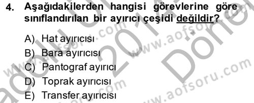 Elektrik Enerjisi İletimi ve Dağıtımı Dersi 2014 - 2015 Yılı (Final) Dönem Sonu Sınav Soruları 4. Soru