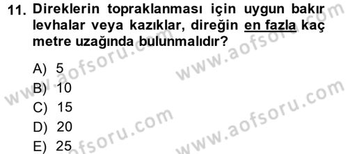 Elektrik Enerjisi İletimi ve Dağıtımı Dersi 2014 - 2015 Yılı Tek Ders Sınav Soruları 11. Soru