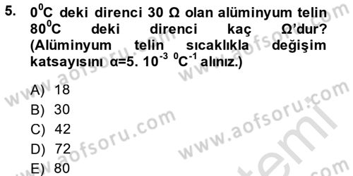 Elektrik Enerjisi İletimi ve Dağıtımı Dersi 2014 - 2015 Yılı Tek Ders Sınav Soruları 5. Soru