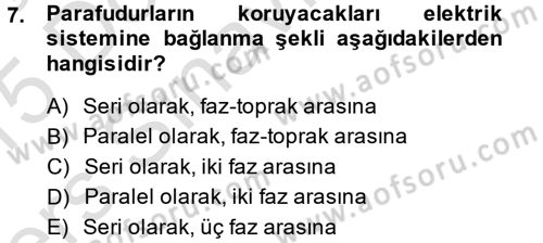 Elektrik Enerjisi İletimi ve Dağıtımı Dersi 2014 - 2015 Yılı Tek Ders Sınav Soruları 7. Soru