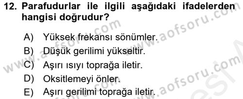 Elektrik Enerjisi İletimi ve Dağıtımı Dersi 2015 - 2016 Yılı (Vize) Ara Sınav Soruları 12. Soru