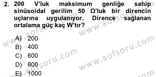 Elektrik Enerjisi İletimi ve Dağıtımı Dersi 2015 - 2016 Yılı (Vize) Ara Sınav Soruları 2. Soru