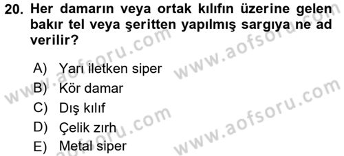 Elektrik Enerjisi İletimi ve Dağıtımı Dersi 2015 - 2016 Yılı (Vize) Ara Sınav Soruları 20. Soru