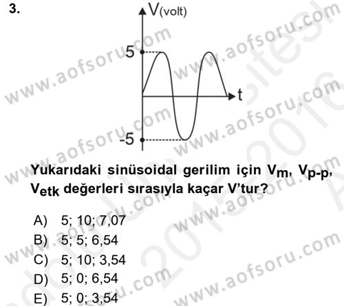 Elektrik Enerjisi İletimi ve Dağıtımı Dersi 2015 - 2016 Yılı (Vize) Ara Sınav Soruları 3. Soru