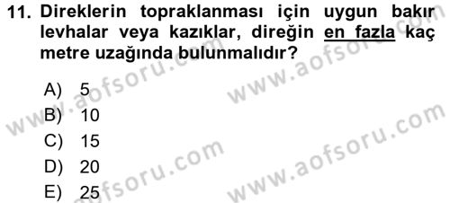 Elektrik Enerjisi İletimi ve Dağıtımı Dersi 2015 - 2016 Yılı Tek Ders Sınav Soruları 11. Soru