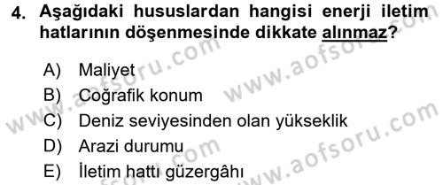 Elektrik Enerjisi İletimi ve Dağıtımı Dersi 2015 - 2016 Yılı Tek Ders Sınav Soruları 4. Soru