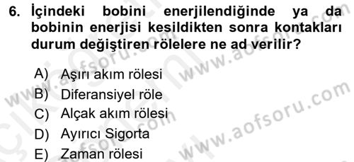 Elektrik Enerjisi İletimi ve Dağıtımı Dersi 2015 - 2016 Yılı Tek Ders Sınav Soruları 6. Soru