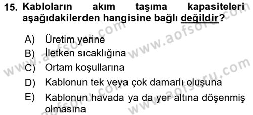 Elektrik Enerjisi İletimi ve Dağıtımı Dersi 2016 - 2017 Yılı (Vize) Ara Sınav Soruları 15. Soru