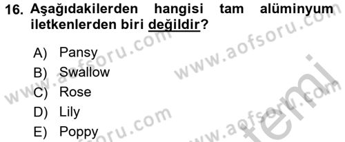 Elektrik Enerjisi İletimi ve Dağıtımı Dersi 2016 - 2017 Yılı (Vize) Ara Sınav Soruları 16. Soru