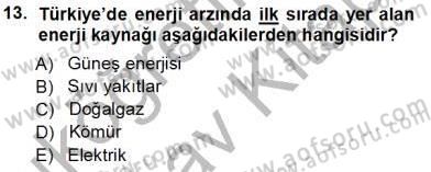 Sanayide Enerji Ekonomisi Dersi 2012 - 2013 Yılı (Vize) Ara Sınav Soruları 13. Soru