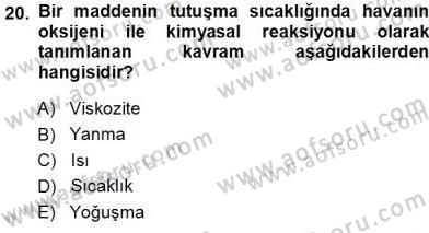 Sanayide Enerji Ekonomisi Dersi 2013 - 2014 Yılı Tek Ders Sınav Soruları 20. Soru