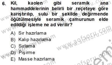 Sanayide Enerji Ekonomisi Dersi 2013 - 2014 Yılı Tek Ders Sınav Soruları 6. Soru