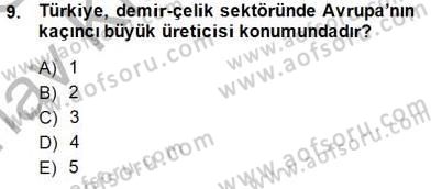 Sanayide Enerji Ekonomisi Dersi 2014 - 2015 Yılı (Vize) Ara Sınav Soruları 9. Soru
