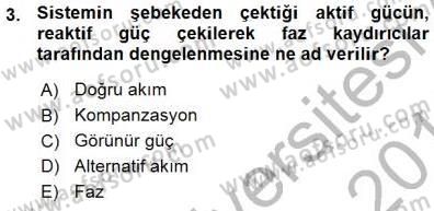 Sanayide Enerji Ekonomisi Dersi 2015 - 2016 Yılı (Vize) Ara Sınav Soruları 3. Soru