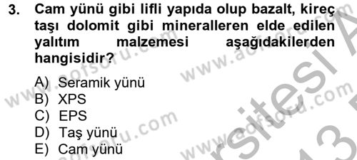 Isıtma Havalandırma ve Klima Sistemlerinde Enerji Ekonomisi Dersi 2012 - 2013 Yılı (Final) Dönem Sonu Sınavı 3. Soru