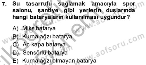 Isıtma Havalandırma ve Klima Sistemlerinde Enerji Ekonomisi Dersi 2013 - 2014 Yılı (Vize) Ara Sınav Soruları 7. Soru