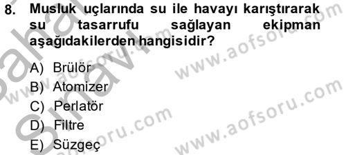 Isıtma Havalandırma ve Klima Sistemlerinde Enerji Ekonomisi Dersi 2013 - 2014 Yılı (Vize) Ara Sınav Soruları 8. Soru