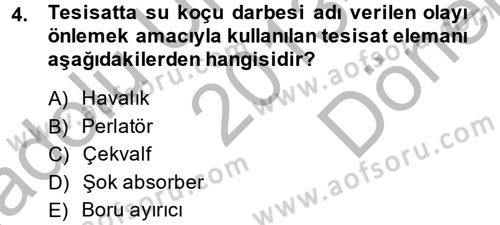 Isıtma Havalandırma ve Klima Sistemlerinde Enerji Ekonomisi Dersi 2013 - 2014 Yılı (Final) Dönem Sonu Sınav Soruları 4. Soru