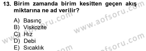 Isıtma Havalandırma ve Klima Sistemlerinde Enerji Ekonomisi Dersi 2013 - 2014 Yılı Tek Ders Sınav Soruları 13. Soru