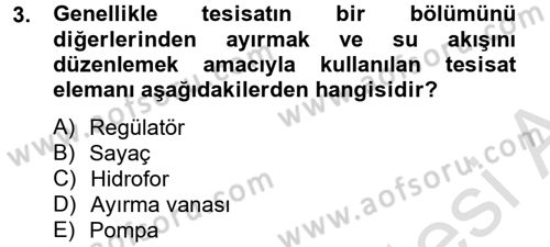 Isıtma Havalandırma ve Klima Sistemlerinde Enerji Ekonomisi Dersi 2013 - 2014 Yılı Tek Ders Sınav Soruları 3. Soru