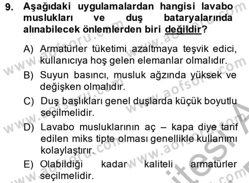 Isıtma Havalandırma ve Klima Sistemlerinde Enerji Ekonomisi Dersi 2014 - 2015 Yılı (Vize) Ara Sınav Soruları 9. Soru