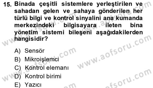 Isıtma Havalandırma ve Klima Sistemlerinde Enerji Ekonomisi Dersi 2014 - 2015 Yılı (Final) Dönem Sonu Sınav Soruları 15. Soru