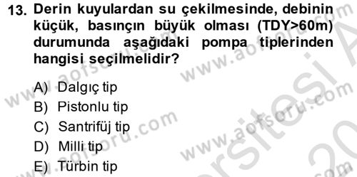 Isıtma Havalandırma ve Klima Sistemlerinde Enerji Ekonomisi Dersi 2014 - 2015 Yılı Tek Ders Sınav Soruları 13. Soru