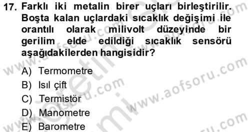 Isıtma Havalandırma ve Klima Sistemlerinde Enerji Ekonomisi Dersi 2014 - 2015 Yılı Tek Ders Sınav Soruları 17. Soru