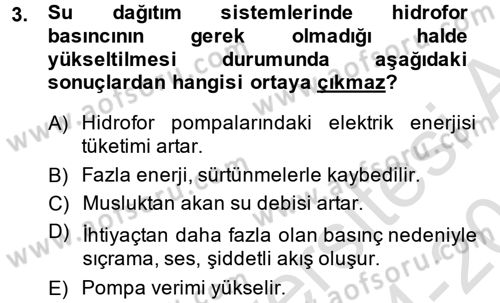 Isıtma Havalandırma ve Klima Sistemlerinde Enerji Ekonomisi Dersi 2014 - 2015 Yılı Tek Ders Sınav Soruları 3. Soru