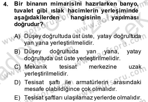 Isıtma Havalandırma ve Klima Sistemlerinde Enerji Ekonomisi Dersi 2014 - 2015 Yılı Tek Ders Sınav Soruları 4. Soru