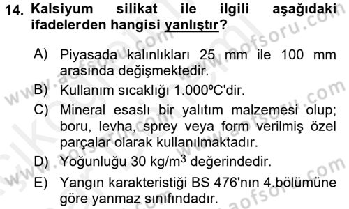 Isıtma Havalandırma ve Klima Sistemlerinde Enerji Ekonomisi Dersi 2015 - 2016 Yılı (Vize) Ara Sınav Soruları 14. Soru