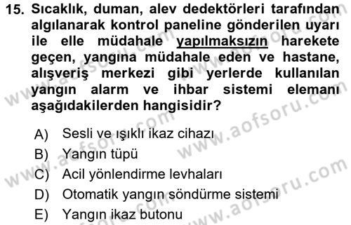 Isıtma Havalandırma ve Klima Sistemlerinde Enerji Ekonomisi Dersi 2015 - 2016 Yılı (Final) Dönem Sonu Sınavı 15. Soru