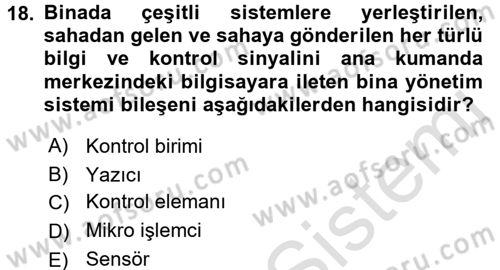 Isıtma Havalandırma ve Klima Sistemlerinde Enerji Ekonomisi Dersi 2015 - 2016 Yılı (Final) Dönem Sonu Sınavı 18. Soru