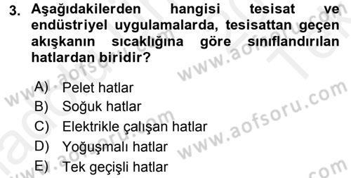 Isıtma Havalandırma ve Klima Sistemlerinde Enerji Ekonomisi Dersi 2015 - 2016 Yılı Tek Ders Sınav Soruları 3. Soru