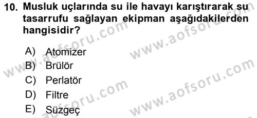Isıtma Havalandırma ve Klima Sistemlerinde Enerji Ekonomisi Dersi 2016 - 2017 Yılı (Vize) Ara Sınav Soruları 10. Soru